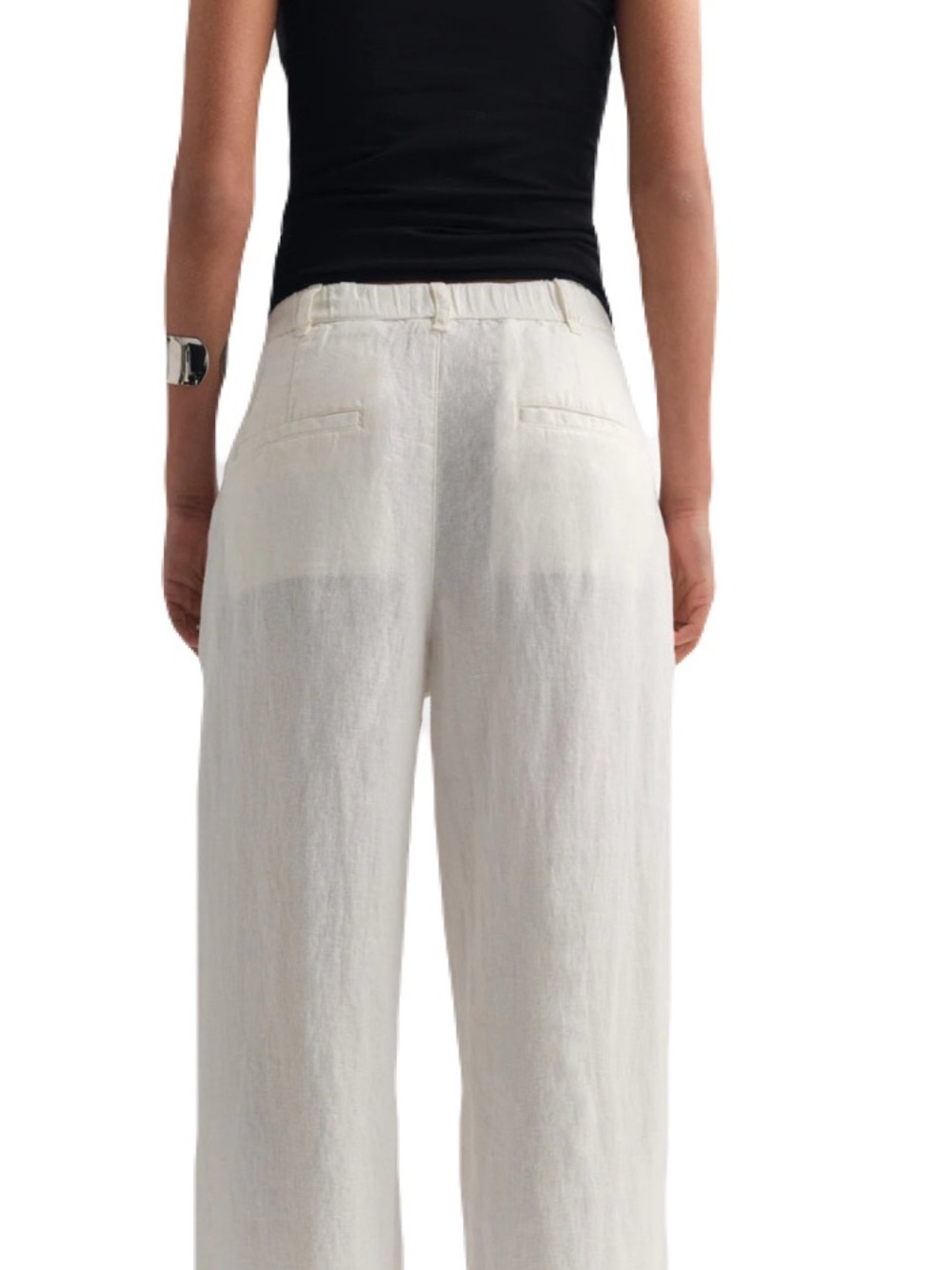 White 100% Linen Pants